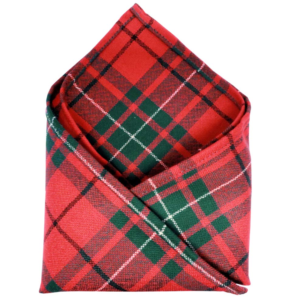 100% Wool Tartan Plaid Pocket Handkerchief Squares - Scotland Made