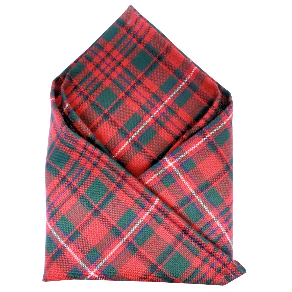 100% Wool Tartan Plaid Pocket Handkerchief Squares - Scotland Made