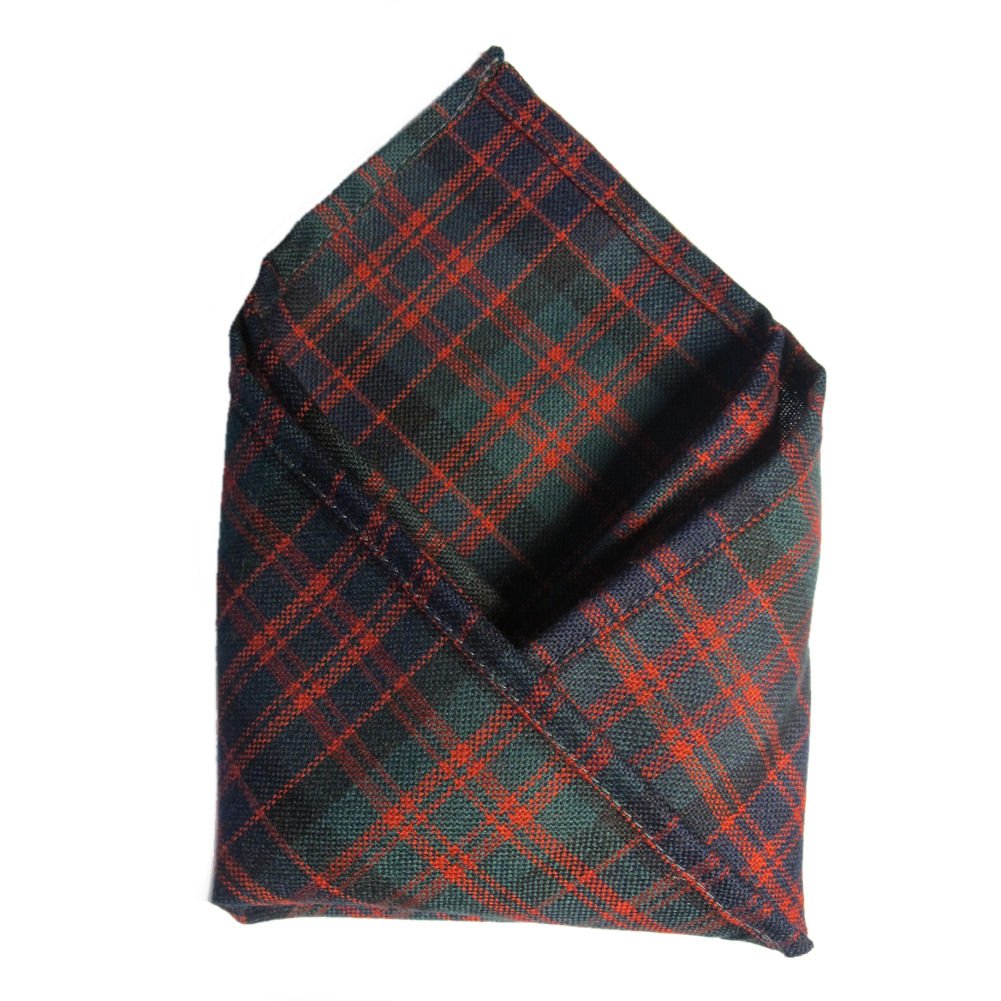 100% Wool Tartan Plaid Pocket Handkerchief Squares - Scotland Made