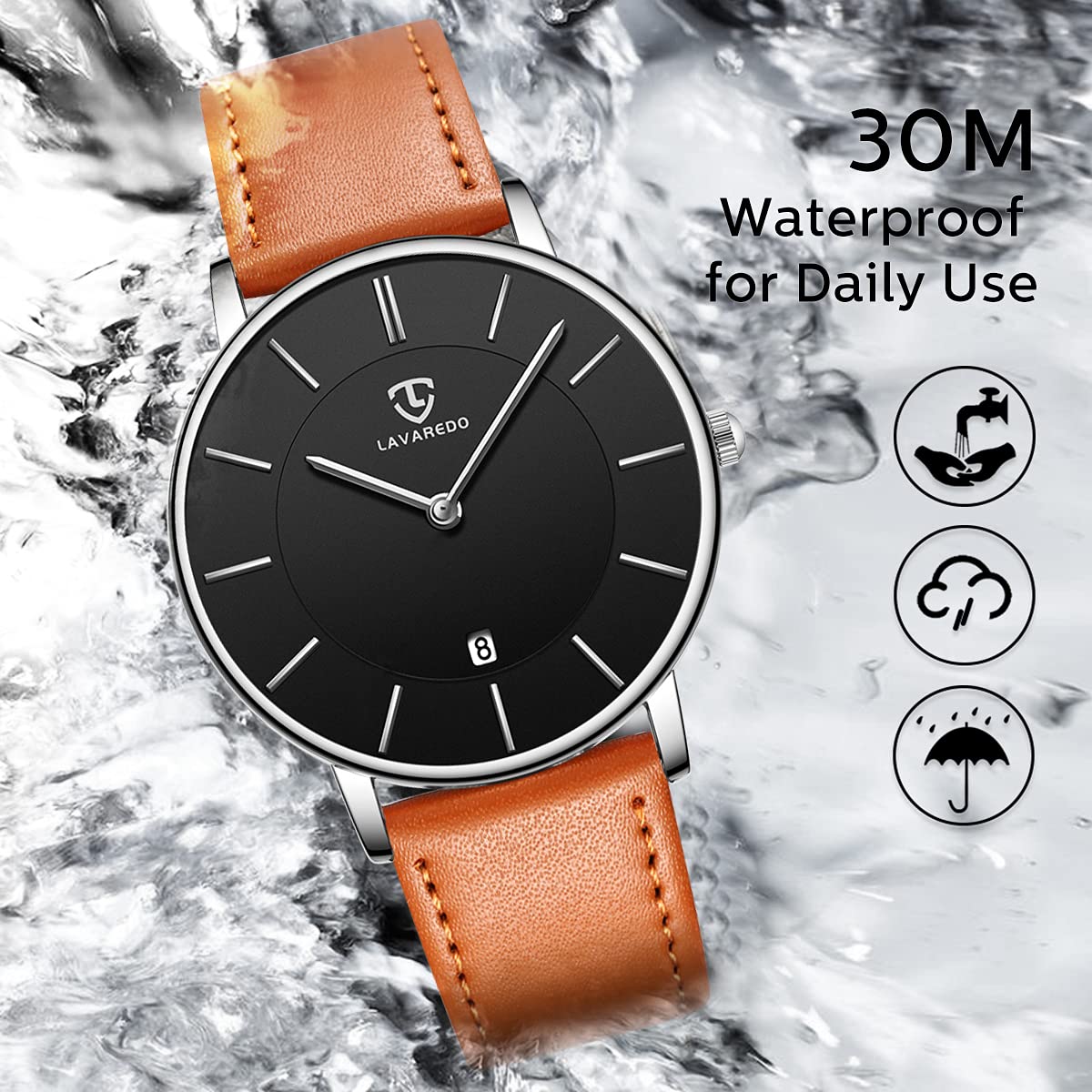 BEN NEVIS Watch, Mens Watch, Minimalist Fashion Simple Wrist Watch Analog Date with Leather Strap