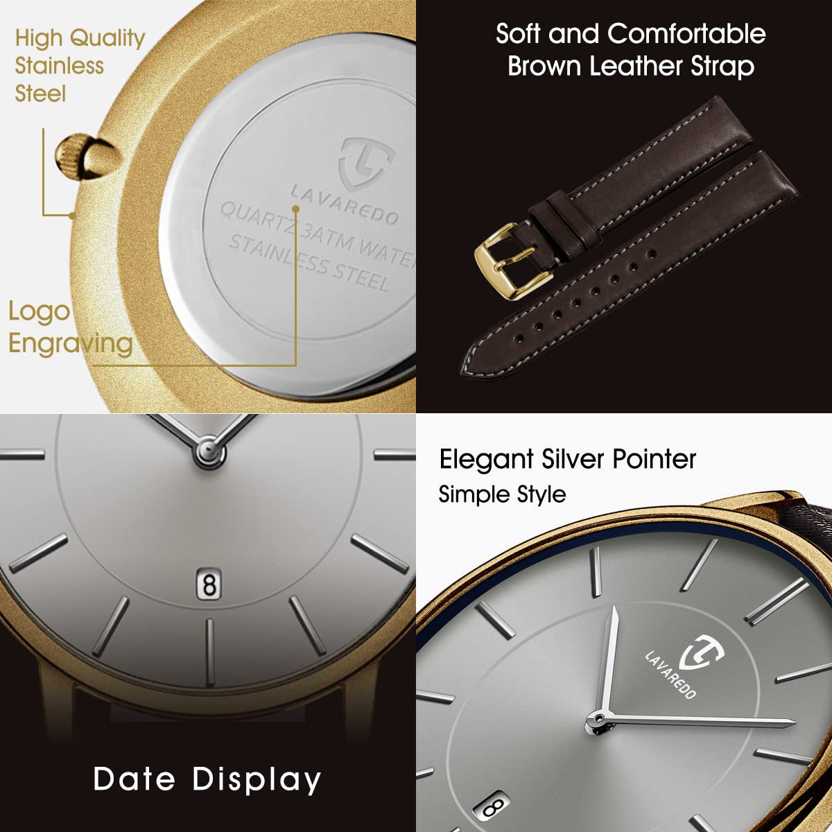 BEN NEVIS Watch, Mens Watch, Minimalist Fashion Simple Wrist Watch Analog Date with Leather Strap