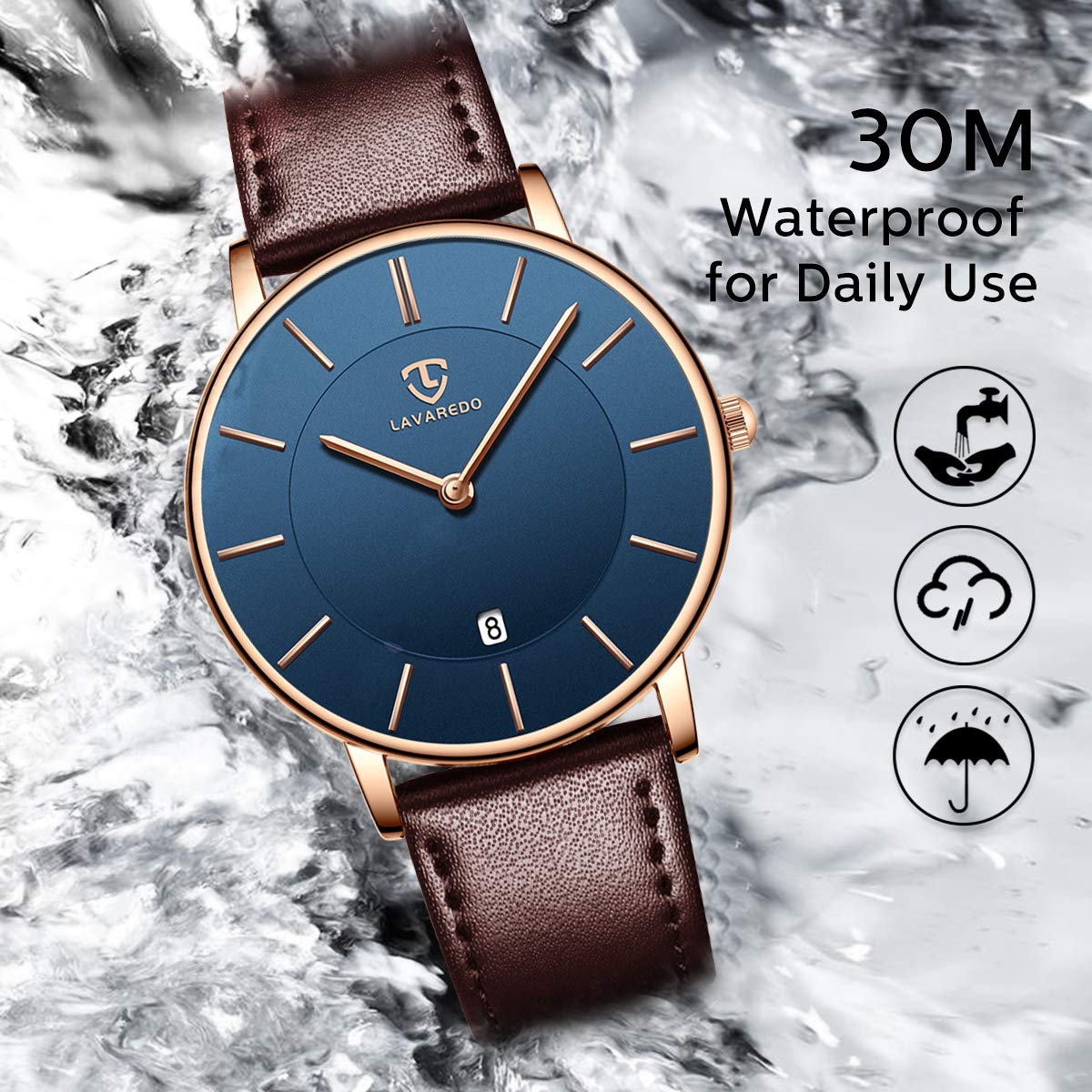 BEN NEVIS Watch, Mens Watch, Minimalist Fashion Simple Wrist Watch Analog Date with Leather Strap