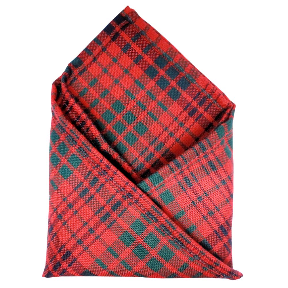 100% Wool Tartan Plaid Pocket Handkerchief Squares - Scotland Made