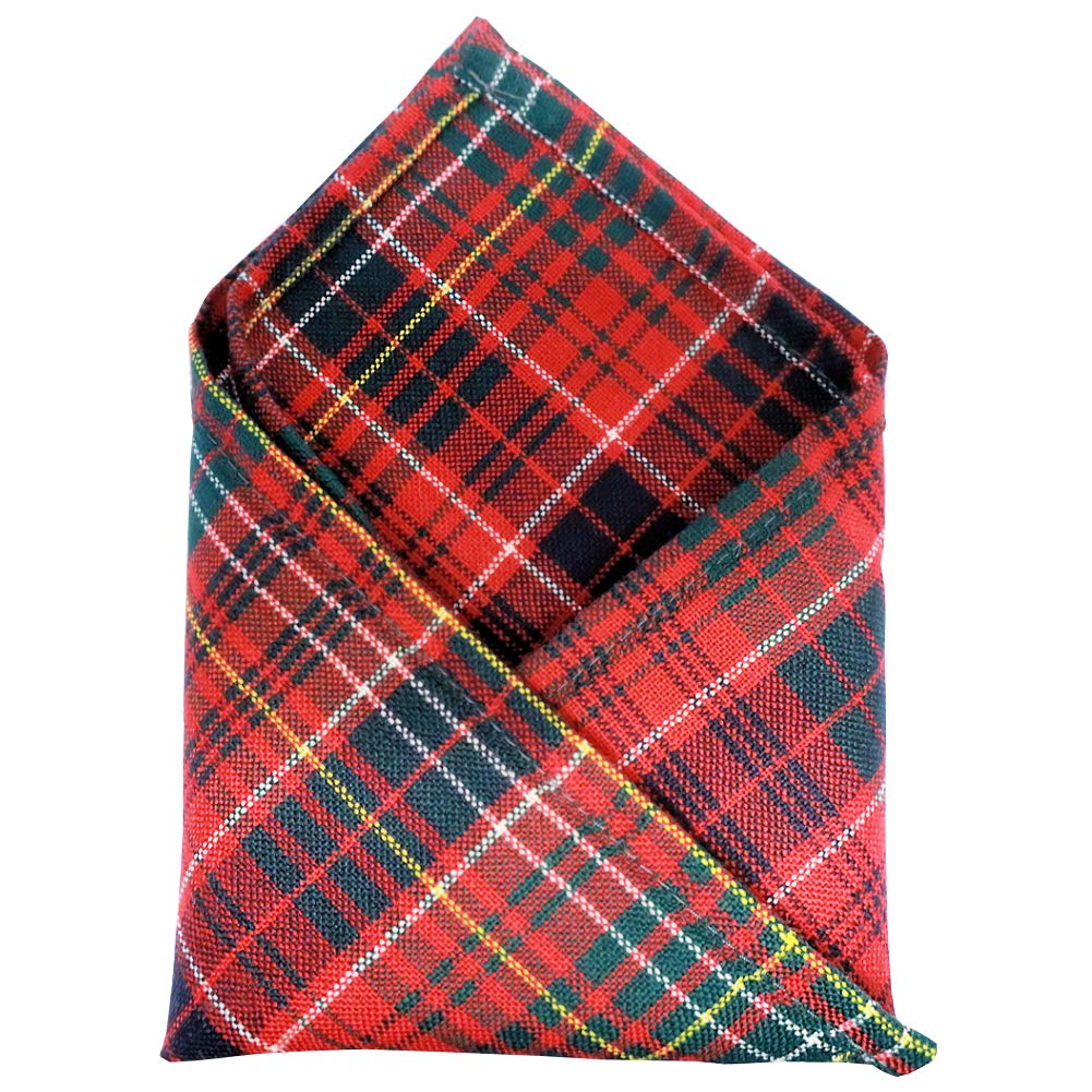 100% Wool Tartan Plaid Pocket Handkerchief Squares - Scotland Made