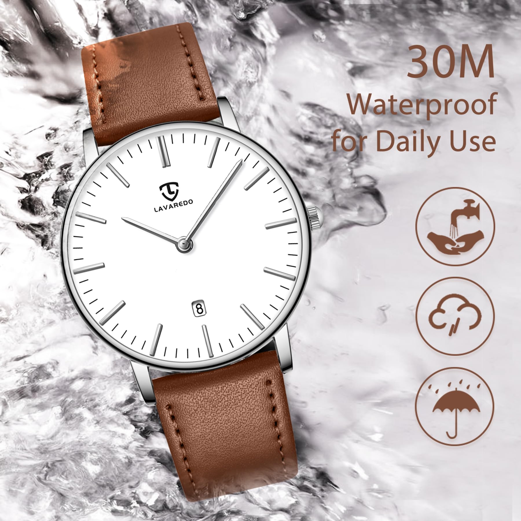 BEN NEVIS Watch, Mens Watch, Minimalist Fashion Simple Wrist Watch Analog Date with Leather Strap