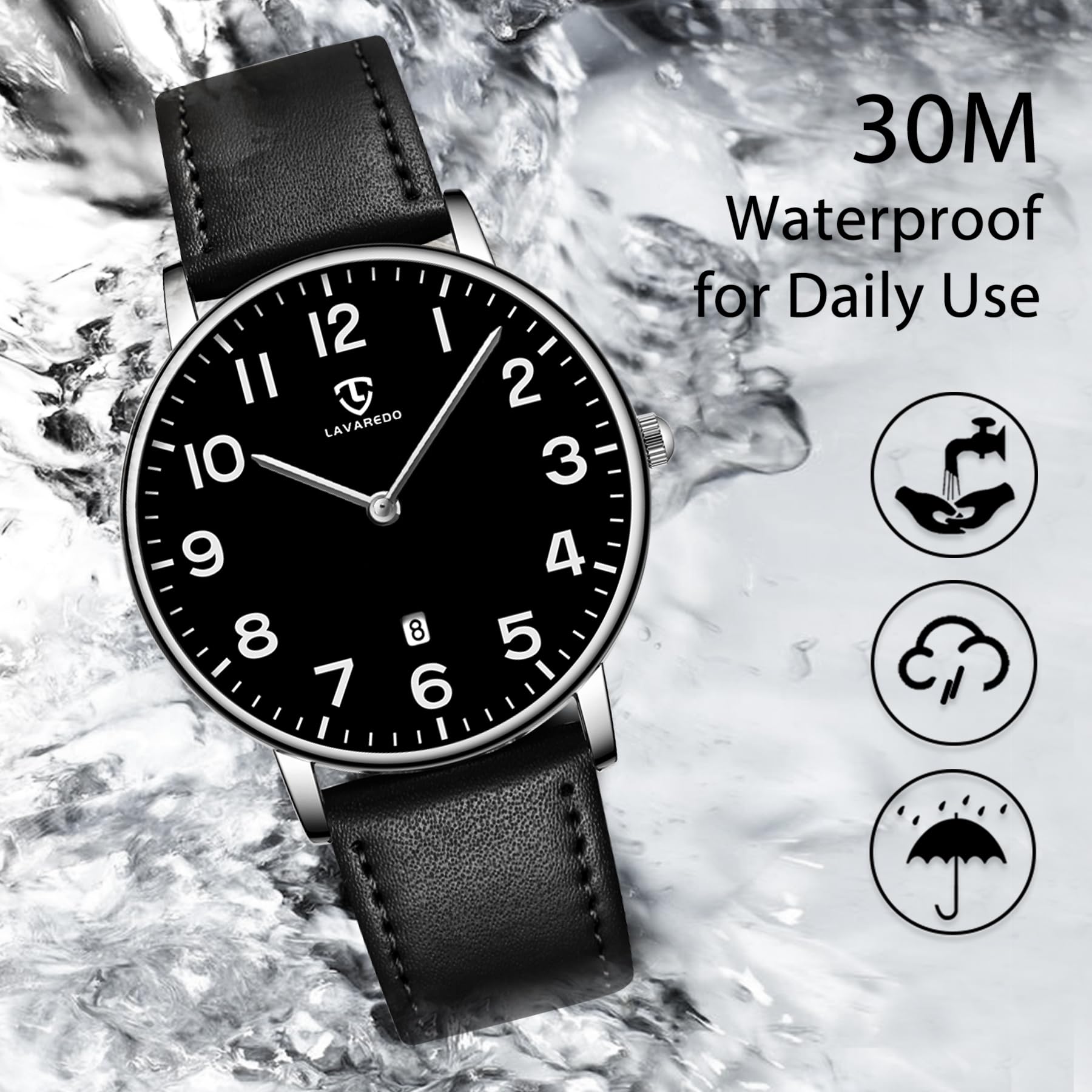 BEN NEVIS Watch, Mens Watch, Minimalist Fashion Simple Wrist Watch Analog Date with Leather Strap